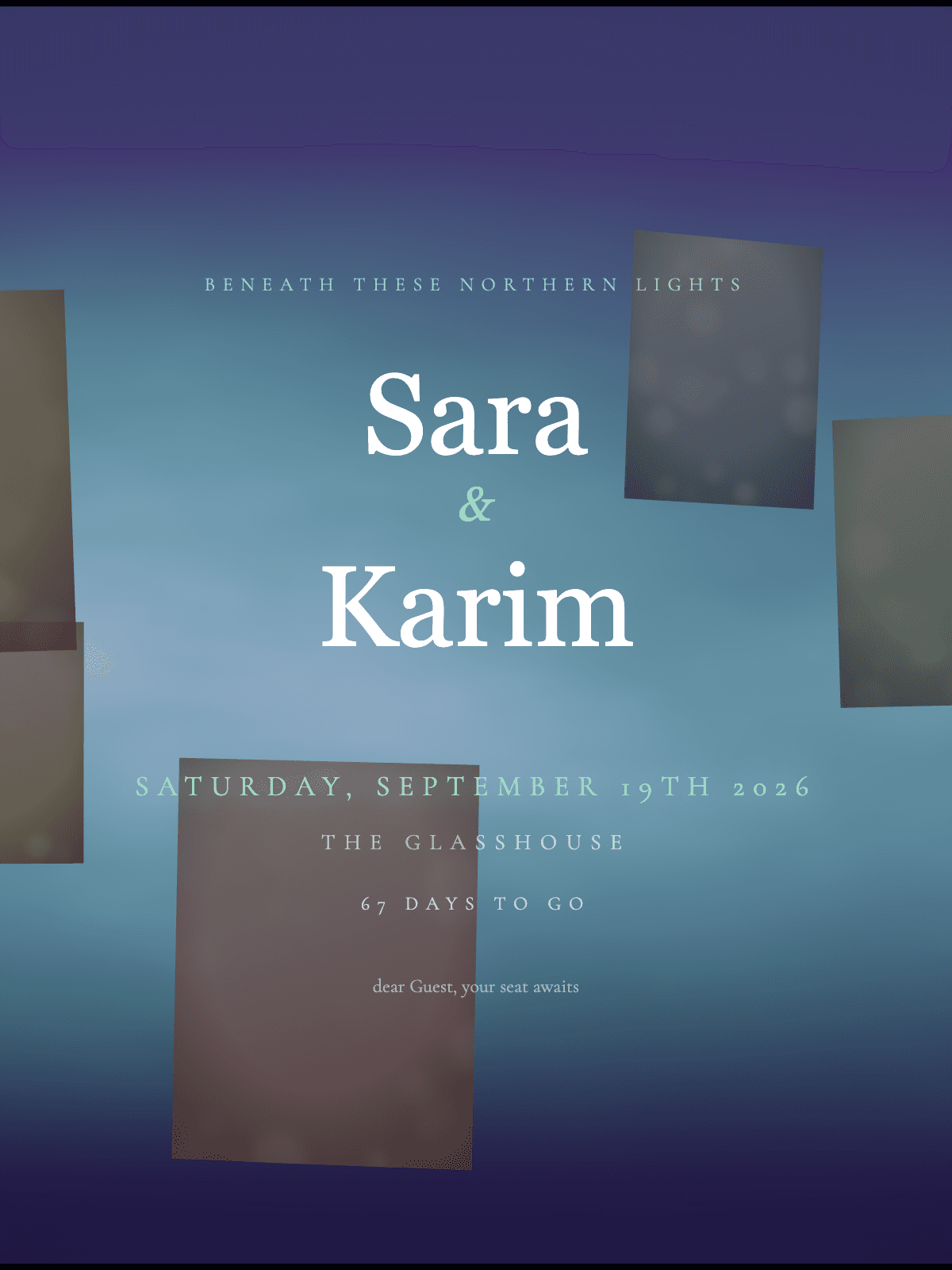 An aurora-sky invitation template